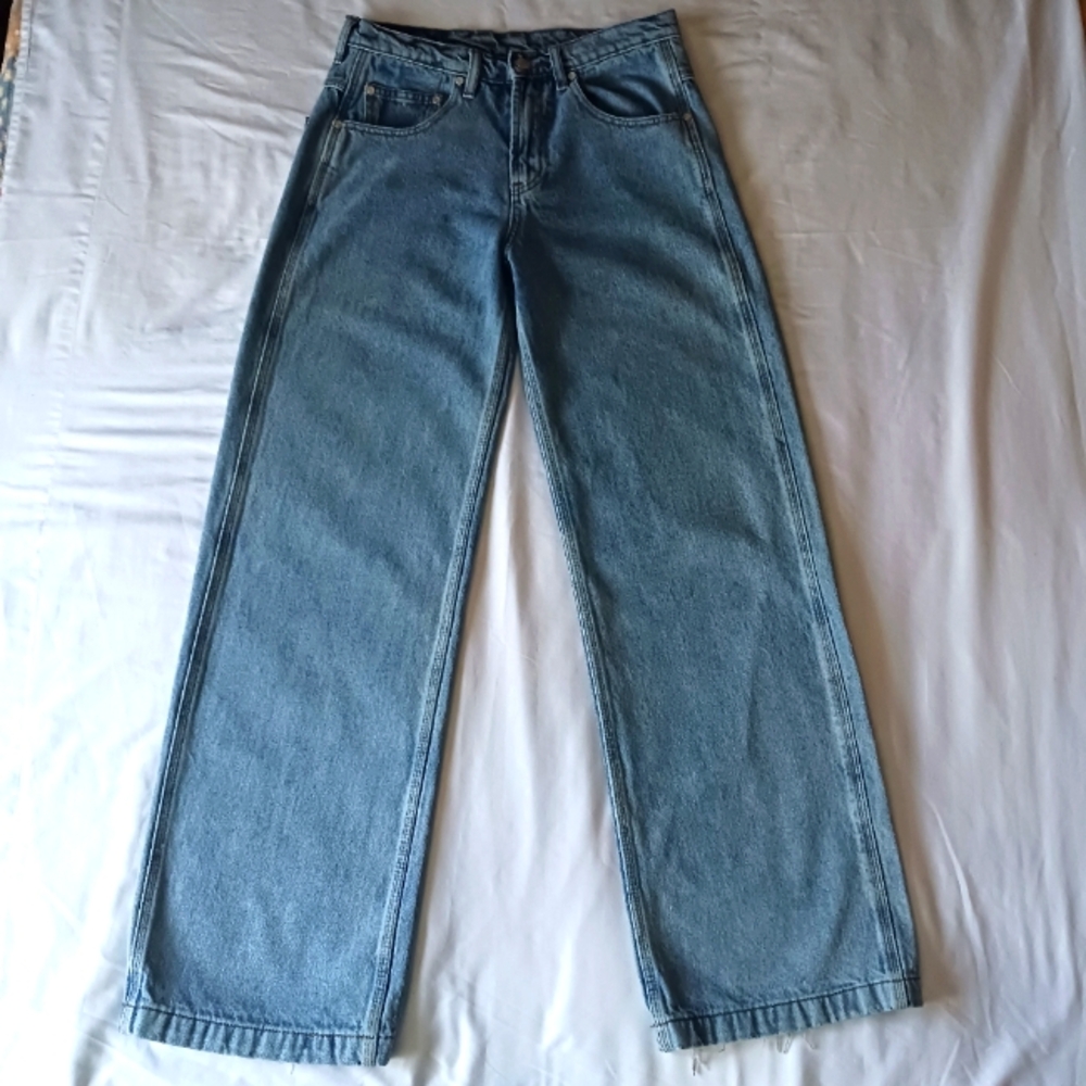 Unif XXX Best Ever Jeans Womans Sz 28×31 Straight Leg Hi Rise Y2k 90s Style EUC